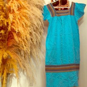 Rainbow Stripe Cotton Mexican Mumu #5dollaholla